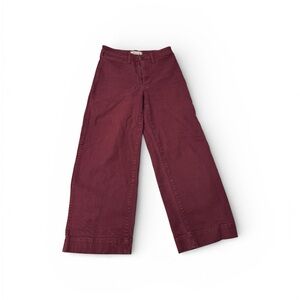 Madewell Slim Emmett Maroon Buttoned Pants